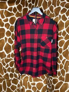 Field & Stream Red and Black Buffalo Plaid Flannel Shirt, Size XL